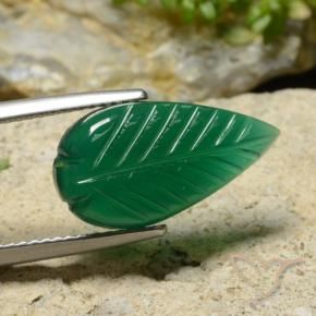Ágata Verde médio Natural 4.96ct, Flor cortada, Translúcido