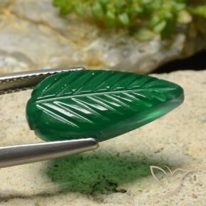 Ágata Verde médio Natural 4.96ct, Flor cortada, Translúcido