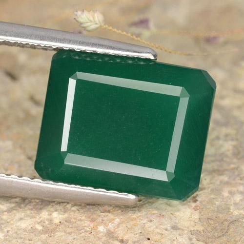 5.06ct Natural Verde amarelado Ágata, Corte Esmeralda, Translúcido