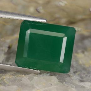 Ágata verde natural 5,13ct, corte esmeralda, translúcido