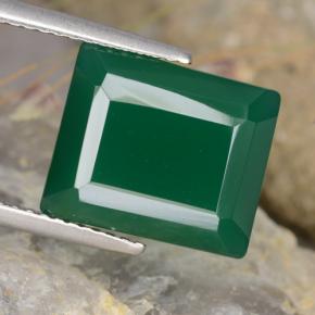Ágata Verde médio Natural 5.54ct, Corte Esmeralda, Translúcido