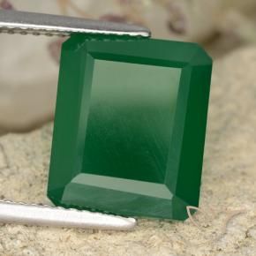 Ágata Verde amarelado Natural 5.44ct, Corte Octógono / Esmeralda, Translúcido