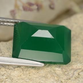 Ágata Verde amarelado Natural 5.44ct, Corte Octógono / Esmeralda, Translúcido