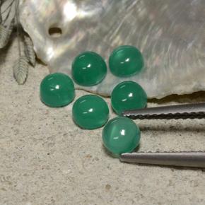Pedras preciosas de ágata verde natural de 2,01 ct, corte redondo, transparente