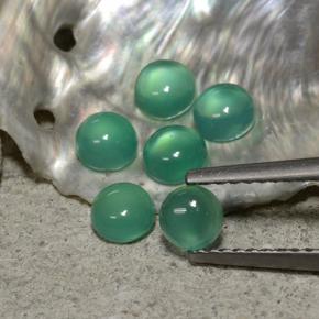 Pedras preciosas de ágata verde natural de 1,81 ct, corte redondo, transparente