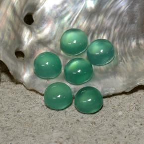 Pedras preciosas de ágata verde natural de 1,81 ct, corte redondo, transparente