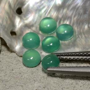 Pedras preciosas de ágata verde natural de 1,81 ct, corte redondo, transparente