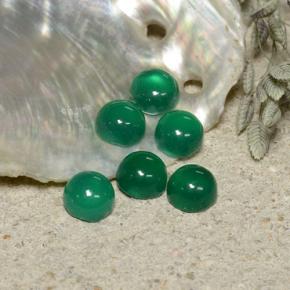 Pedras preciosas de ágata verde natural de 1,91 ct, corte redondo, translúcido