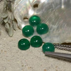 Pedras preciosas de ágata verde natural de 1,91 ct, corte redondo, translúcido