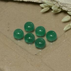 Pedras preciosas de ágata verde natural de 2,16 ct, corte redondo, transparente