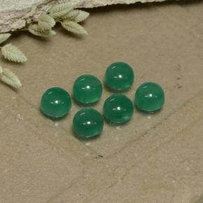 Pedras preciosas de ágata verde natural de 2,16 ct, corte redondo, transparente