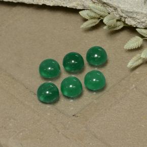 Pedras preciosas de ágata verde natural de 1,80 ct, corte redondo, transparente
