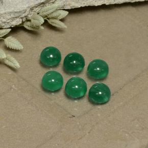 Pedras preciosas de ágata verde natural de 1,80 ct, corte redondo, transparente