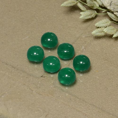 Pedras preciosas de ágata verde natural de 1,97 ct, corte redondo, transparente