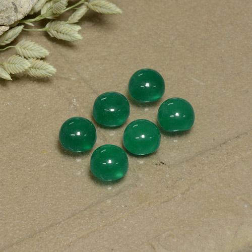 Pedras preciosas de ágata verde natural de 1,97 ct, corte redondo, transparente