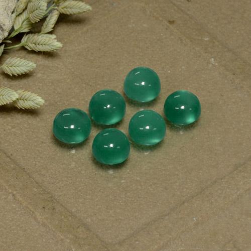 Pedras preciosas de ágata verde natural de 2,04 ct, corte redondo, transparente