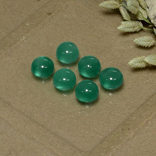 Pedras preciosas de ágata verde natural de 2,04 ct, corte redondo, transparente