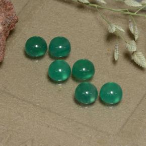 Pedras preciosas de ágata verde natural de 1,87 ct, corte redondo, transparente