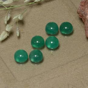 Pedras preciosas de ágata verde natural de 1,87 ct, corte redondo, transparente