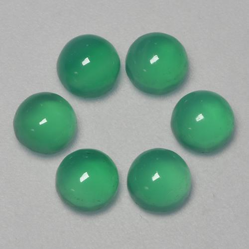 Pedras preciosas de ágata verde natural de 1,87 ct, corte redondo, transparente