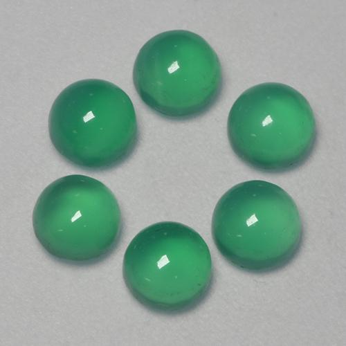Pedras preciosas de ágata verde natural de 1,87 ct, corte redondo, transparente
