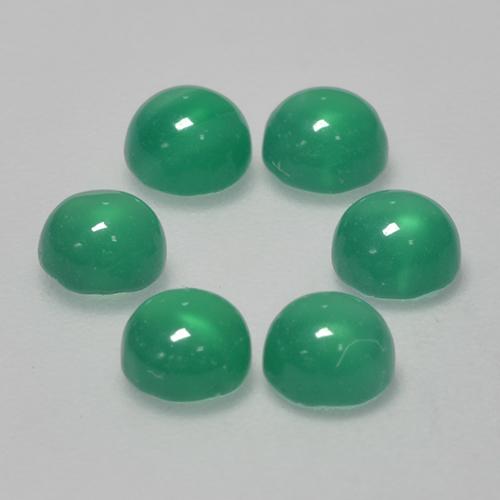 Pedras preciosas de ágata verde natural de 1,87 ct, corte redondo, transparente