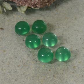 Pedras preciosas de Ágata verde escuro natural de 2.10 ct, Corte Redondo, Transparente