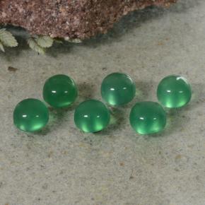 Pedras preciosas de Ágata verde escuro natural de 2.10 ct, Corte Redondo, Transparente