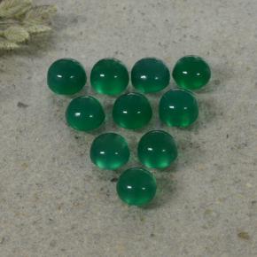 Pedras preciosas de Ágata Verde amarelado natural de 3.33 ct, Corte Redondo, Translúcido