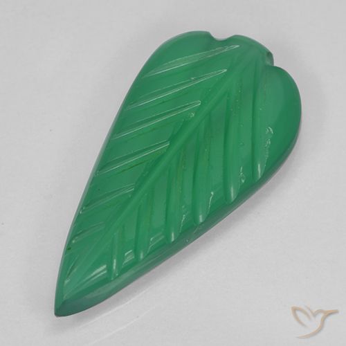2.38ct Natural Verde médio Ágata, Flor cortada, Translúcido