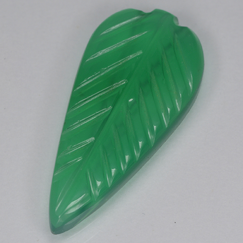 Ágata verde natural 3,14ct, corte flor, transparente
