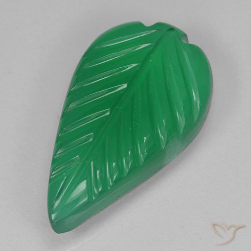 3.87ct Natural Verde médio Ágata, Flor cortada, Translúcido