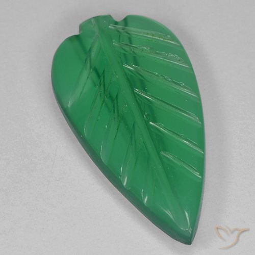 2.41ct Natural Verde médio Ágata, Flor cortada, Transparente