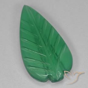 Ágata Verde médio Natural 2.41ct, Flor cortada, Transparente