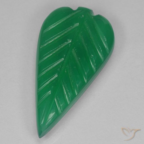 Ágata verde natural 3,23ct, corte flor, translúcido