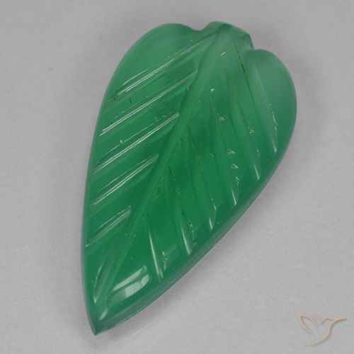 2.97ct Natural Verde médio Ágata, Flor cortada, Transparente