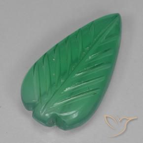 Ágata Verde médio Natural 2.97ct, Flor cortada, Transparente