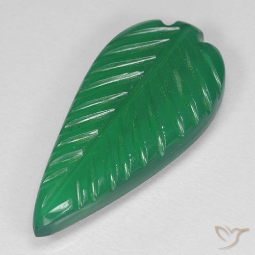 3.88ct Natural Verde médio Ágata, Flor cortada, Translúcido