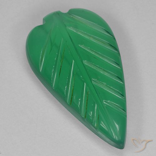 2.62ct Natural Verde médio Ágata, Flor cortada, Transparente