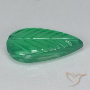 Ágata Verde médio Natural 2.51ct, Flor cortada, Transparente
