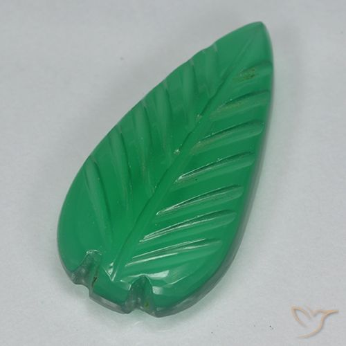 3.72ct Natural Verde médio Ágata, Flor cortada, Translúcido