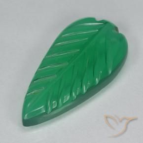 Ágata Verde médio Natural 3.72ct, Flor cortada, Translúcido