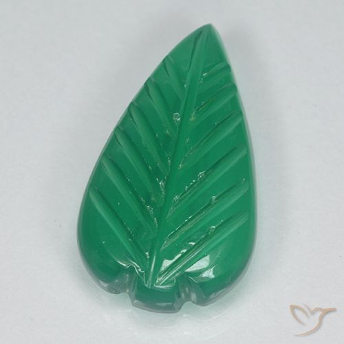 3.59ct Natural Verde médio Ágata, Flor cortada, Translúcido