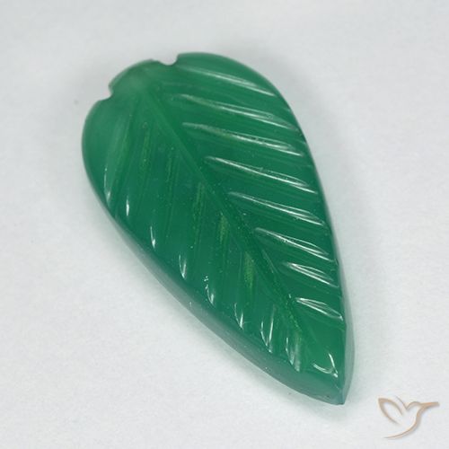 3.14ct Natural Verde médio Ágata, Flor cortada, Translúcido