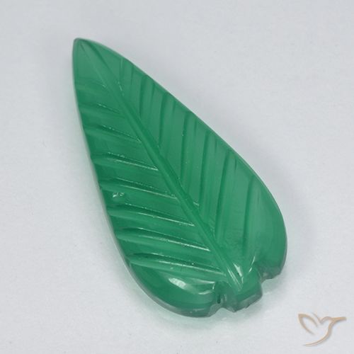 3.24ct Natural Verde médio Ágata, Flor cortada, Translúcido