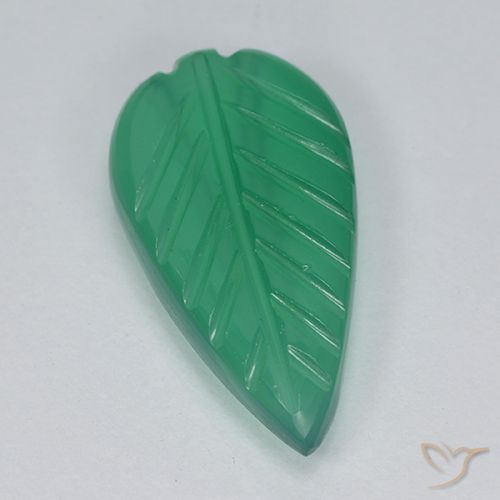 3.09ct Natural Verde médio Ágata, Flor cortada, Translúcido
