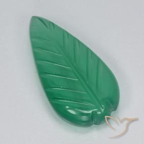 Ágata Verde médio Natural 3.09ct, Flor cortada, Translúcido