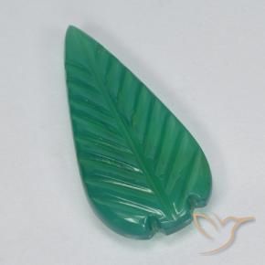 Ágata verde quente Natural 3.49ct, Flor cortada, Translúcido