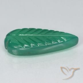 Ágata verde quente Natural 3.49ct, Flor cortada, Translúcido