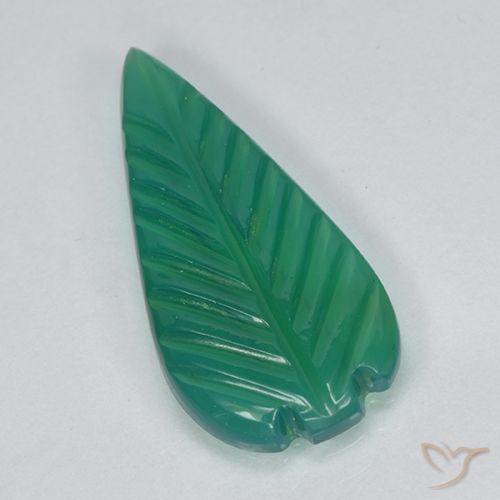 2.09ct Natural Verde médio Ágata, Flor cortada, Translúcido